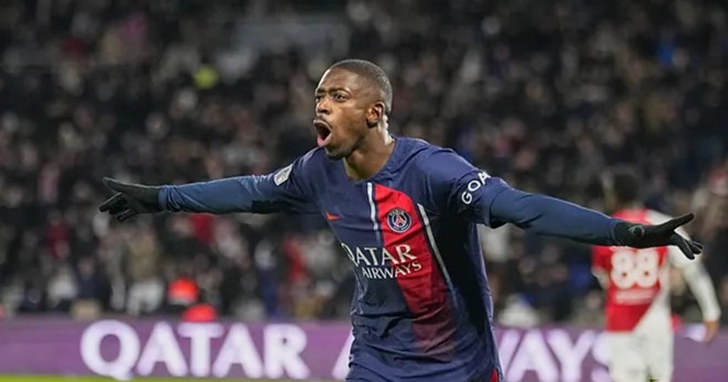 Osmane Dembele (số 10) ghi bàn đầu tiên trong mùa giải tại trận PSG vs Monaco